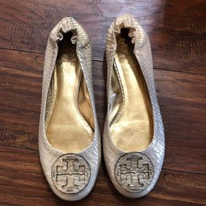 Tory Burch ballet flat snake skin print